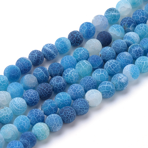 Natural & Dyed Crackle Agate Bead Strands G-T056-10mm-07-1