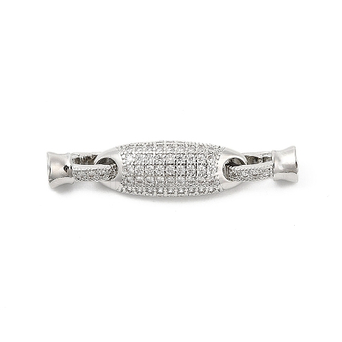 Brass Micro Pave Cubic Zirconia Fold Over Clasps KK-U059-15P-1