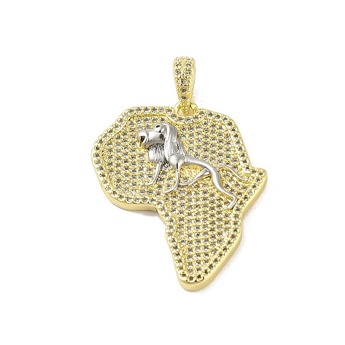 Brass Micro Pave Cubic Zirconia Pendants KK-E111-22G-1