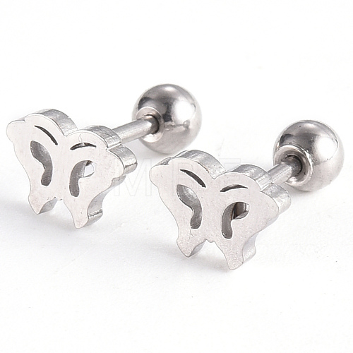 Tarnish Resistant 201 Stainless Steel Barbell Cartilage Earrings EJEW-R147-16-1