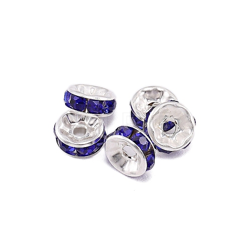 Rondelle Brass Rhinestone Spacer Beads FS-WG29681-55-1