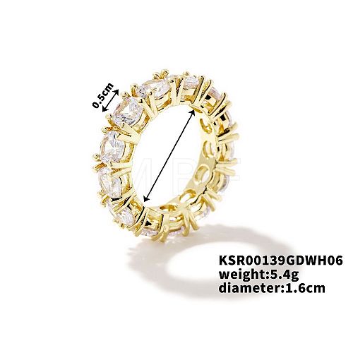 Fashionable European and American Style Brass Rhinestone Ring for Unisex YJ2734-5-1