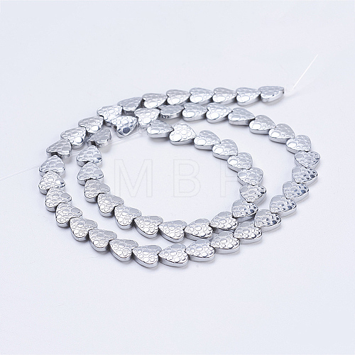 Electroplate Non-magnetic Synthetic Hematite Beads Strands G-J380-8mm-A06-F-1
