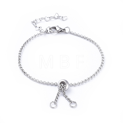 Tarnish Resistant 304 Stainless Steel Rolo Chain Slider Bracelet/Bolo Bracelets Making AJEW-JB00492-1