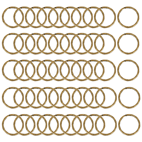 WADORN 5 Bags Tibetan Style Iron Split Key Rings IFIN-WR0001-09-1