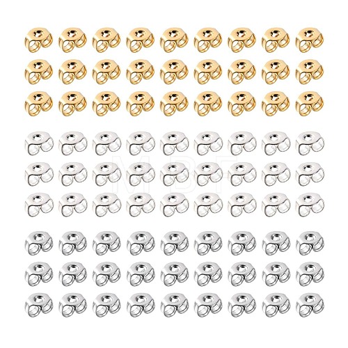 300Pcs 3 Colors 304 Stainless Steel Ear Nuts STAS-LS0001-16-1