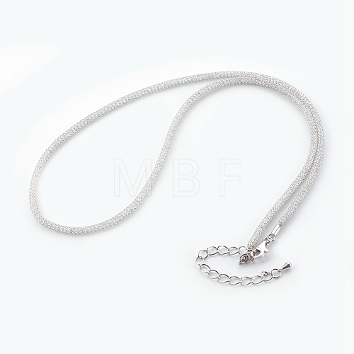 Brass Mesh Chain Necklaces NJEW-F241-02P-1
