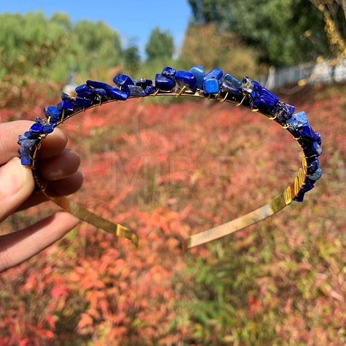 Natural Lapis Lazuli Hair Bands PW-WGC1C33-65-1