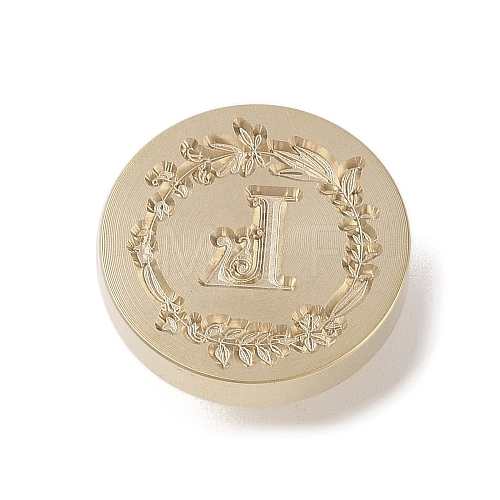 Golden Tone Wax Seal Brass Stamp Head DIY-B079-01G-L-1