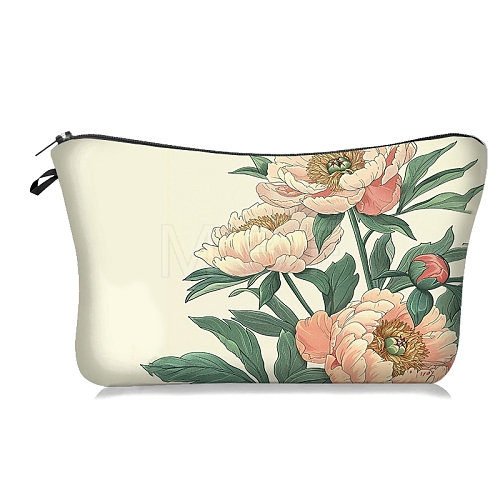 Flower Print Polyester Cosmetic Zipper Pouches PW-WG0E0AE-01-1