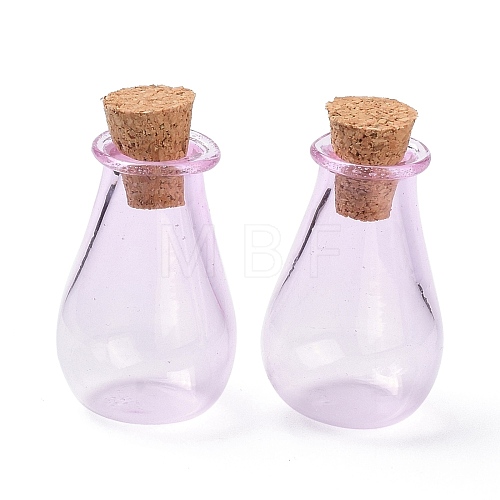 Glass Cork Bottles Ornament AJEW-O032-02D-1