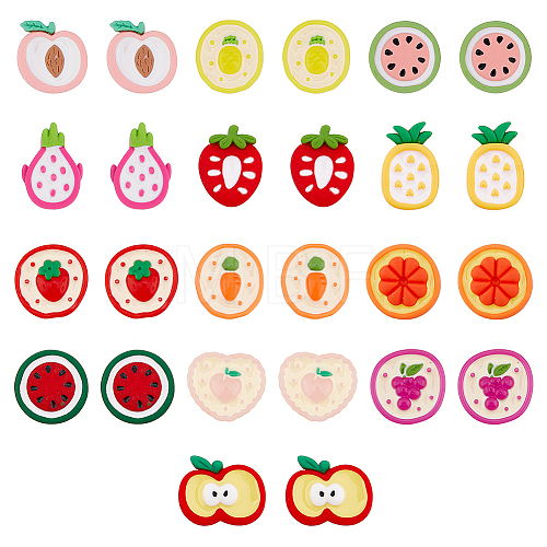26Pcs 13 Styles Opaque Resin Fruits Decoden Cabochons CRES-FH0001-12-1