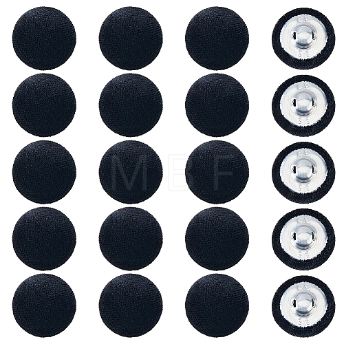 SUPERFINDINGS 20Pcs Velvet with Aluminum Shank Buttons BUTT-FH0001-009A-1