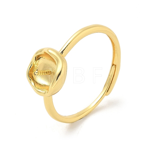 Brass Open Cuff Ring Settings KK-G518-10G-04-1