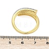 Brass Micro Pave Cubic Zirconia Open Cuff Ring for Women RJEW-F177-03GP-03-5