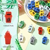 30Pcs Opaque Resin Garbage Can Pendants with Metal Loops RESI-YW0005-14-3