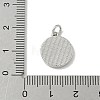 Brass Pave Natural Shell Flat Round with Letter Charms KK-Z115-13P-Q-3