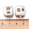 Plating Printed Acrylic European Beads AC-CBA655C-16A-3