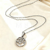 304 Stainless Steel Ring with Tree of Life Pendant Cable Chain Necklaces for Women WG02B39-04-1