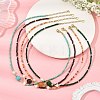 Natural & Synthetic Mixed Gemstone Round and Natural Cultured Freshwater Pearl Beaded Necklaces NJEW-JN06554-1