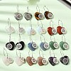 Natural & Synthetic Gemstone & 304 Stainless Steel Hoop Earrings for Women EJEW-G475-01P-1