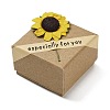 Kraft Paper Gift Boxes with Faux Sunflower Outside for Ring CON-Z011-01A-01-1