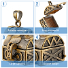 6Pcs Carved Cuboid Rack Plating Brass Prayer Box Pendants KK-FH0006-70-5