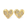 Brass Pave Clear Cubic Zirconia Stud Earrings EJEW-N054-49G-1