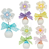 5Pcs 5 Colors Cute Plastic Shaking Head Flower Ornament AJEW-CN0006-02-7