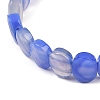 Dyed & Heated Natural Agate Oval Beaded Stretch Bracelet G-E010-01-18-2