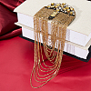 2Pcs Felt & Rhinestone & Iron Tassel Epaulettes AJEW-FH0009-06-4