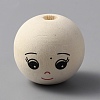 Round Printed Wood Beads WOOD-WH0036-05A-1