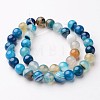 Natural Striped Agate/Banded Agate Beads Strands G-D845-01E-8mm-2