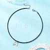 Horse Alloy Pendant Necklaces with Black Cowhide Leather Cord for Women NJEW-JN05873-1
