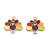 Thanksgiving Day Theme Alloy Enamel Pendants X-ENAM-T020-35B-1