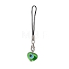 Heart Handmade Evil Eye Lampwork  Mobile Strap HJEW-JM00838-2