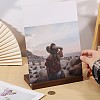 Wood Vinyl Record Slotted Display Stands with Stainless Steel Support ODIS-WH0043-344C-3