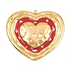 Valentine's Day 304 Stainless Steel Red Enamel & Natural Shell Pendants STAS-G398-04G-1