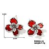 Fashionable and Elegant Floral Shaped Stud Earrings with Rhinestones QI6190-1-1