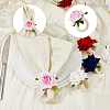 HOBBIESAY 8Pcs 4 Style Artificial Rose Polyseter Napkin Rings DJEW-HY0001-02-5