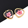 304 Stainless Steel Epoxy Resin Pendants STAS-T072-25-1