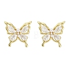 Butterfly Brass Micro Pave Cubic Zirconia Stud Earrings EJEW-M082-17G-02-2