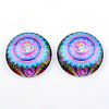 Yoga Theme Glass Cabochons X-GGLA-L011-25mm-13-1