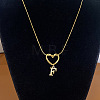 304 Stainless Steel Heart with Initial Pendant Necklaces for Women FS-WG4DC9E-06-1