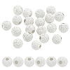   20Pcs Round 925 Sterling Silver Textured Beads STER-PH0002-18-2