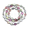 Electroplate UV Plating Glass Beads Strands EGLA-B010-01A-HP01-3