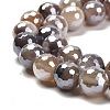 Electroplated Natural Botswana Agate Round Beads Strands G-L598-A03-03-4