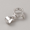 Rhodium Plated 925 Sterling Silver Open Back Bezel Pendant Cabochon Settings STER-WH0004-018A-2