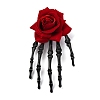 Skeleton with Rose Flower Plastic Alligator Hair Clips PHAR-M015-01C-1