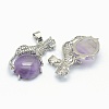 Natural Amethyst Pendants KK-E757-C-08P-2